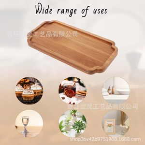 ถาดเสิร์ฟไม้ไผ่ ถาดไม้เนื้อแข็ง จานผลไม้สร้างสรรค์ ถาดชุดน้ำชา สไตล์จีนใหม่ - Product Image 4