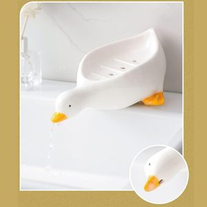 1pc Cute Duck Shaped Plastic Drain Tray Self-<b>Draining</b> Multifunctional Storage <b>Rack</b> Bathroom Accessories with Adjustable Feature - Product Image 2