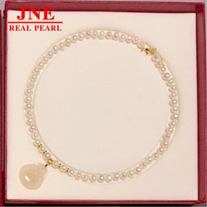 ของขวัญวันแม่ สร้อยคอไข่<span class=keywords><strong>ม</strong></span>ุกธรรมชาติ แคลซิโดนี จี้เงินแท้ ตัวล็อคเงินแท้ ชุบทอง 14K สายปรับได้ ตัวเว้นระยะห่าง - Product Image 5