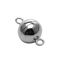 6-14mm 925 Boucle En Argent Sterling Double Cercle Connecter Bouton Aimant Fermoir pour Bijoux Diy Bracelet Collier Fermoir Magnétique