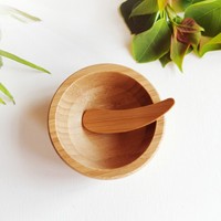 Mini masque facial en bois de bambou SPA outils de soins de la peau petit masque de bricolage bol à mélanger avec spatule et applicateur