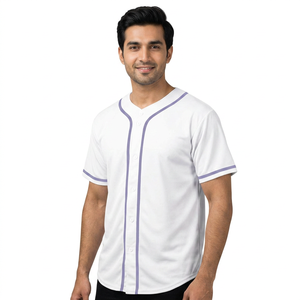Customizable Heavyweight Double-Layer Baseball Jersey Breathable & with Drawstring Featuring Logo for Softball Wear - Product Image 1