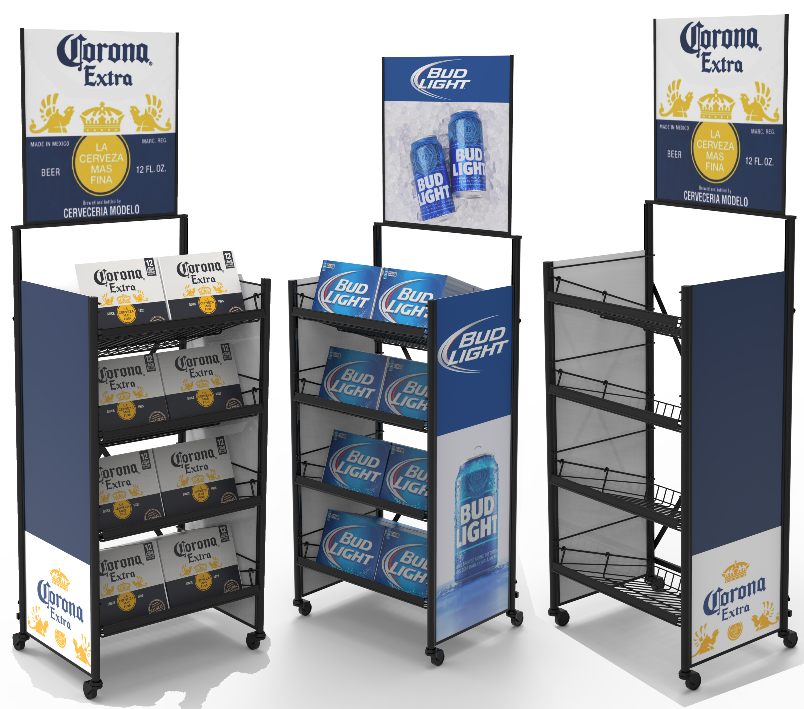 Customized Metal Display Stand Beer Display Rack Shelf for Supermarket & Retail Store — view 1