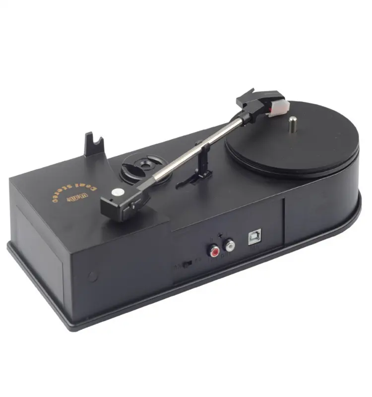 เครื่องเล่นแผ่นเสียงไวนิลขนาดเล็กแบบพกพาเครื่องเล่นแผ่นเสียงไวนิลสำหรับ MP3ตัวแปลง wavo/cd แผ่นเสียงแผ่นเสียง EC008-1