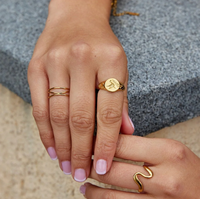 Bague signet ovale en acier inoxydable avec motif colibri et branche florale en relief, pour femme, bijou tendance