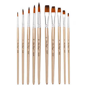 Ensemble de 5 pinceaux à <span class=keywords><strong>peinture</strong></span> en nylon avec manche rose doré, pinceaux d'art pour la <span class=keywords><strong>peinture</strong></span> à l'<span class=keywords><strong>huile</strong></span>, vente en gros pour artistes - Product Image 6