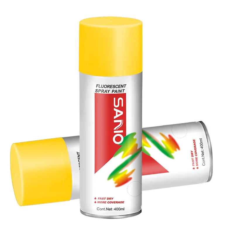 Wholesale Fluorescent Yellow Spray Paint Automatic Paint Can graffiti Fluorescent Yellow Aerosol Paint 400ML