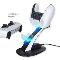 Prix de gros Station d'accueil de chargement portable multifonction 2 en 1 PS5 sans fil à double portail avec lumière LED pour manette PS5