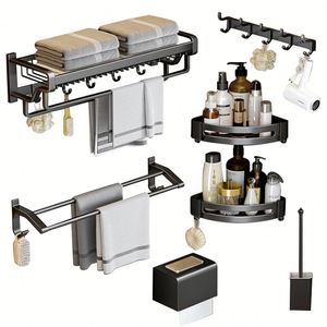 Custom Wall Mount Paper Towel Rail Holder Under Cabinet Space Aluminum Stand Towel Rack Set Toilet Rack <b>Bathroom</b> - Product Image 1