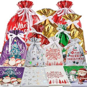 Juego <span class=keywords><strong>de</strong></span> Bolsas <span class=keywords><strong>de</strong></span> Regalo Navideñas 2026, Bolsas <span class=keywords><strong>de</strong></span> Plástico Decorativas Estilo Americano, Bolsas <span class=keywords><strong>de</strong></span> Dulces al por Mayor con Cordón - Product Image 1