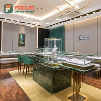 Vitrine de présentation de bijoux en bois avec éclairage LED de luxe, étagère de présentation de bijoux haut de gamme, présentoir de haute qualité