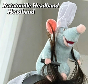 Diadema divertida de <span class=keywords><strong>Ratatouille</strong></span> con diseño de chef, diadema de peluche linda con orejas de ratón para mujer, diadema alta para lavarse la cara - Product Image 2