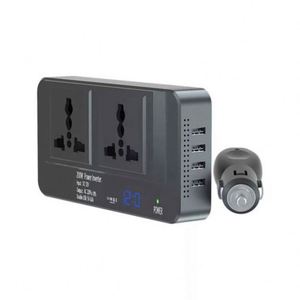 อินเวอร์เตอร์อเนกประสงค์แบบคู่4ช่องต่อ USB เอาต์พุต12V 200W อินเวอร์เตอร์ติดรถที่ปลอดภัย