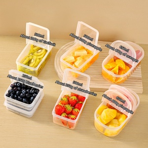 Contenedor de Alimentos Transparente Portátil de 650ml/500ml/250ml, Recipiente para Frutas con Tapa Plegable, Caja para Mantener Frescos los Alimentos en el Refrigerador - Product Image 5