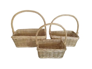 Bộ 3 giỏ quà trang trí bằng mây đan thủ công và mùn cưa, có tay cầm - Product Image 4