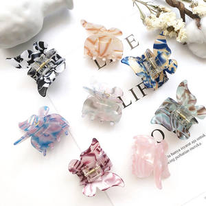 Pinzas para el <span class=keywords><strong>pelo</strong></span> <span class=keywords><strong>de</strong></span> estilo <span class=keywords><strong>coreano</strong></span> para niña, accesorios para el cabello con diseño simple, <span class=keywords><strong>corte</strong></span> acrílico, mini mariposa - Product Image 1