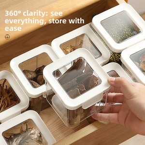 Fashion Transparent Kitchen sealed Storage Jar with Lid PET Moisture-proof 0.46-1.8L Storage <b>Box</b> for <b>Milk</b> Powder Nuts and Grains - Product Image 2