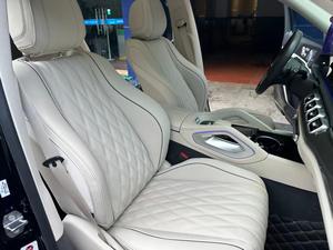 Fundas de Asiento Completas para Mercedes-Benz GLE350 2025 -- Gris Perla Plateado con Beige (Seis Plazas) - Product Image 3