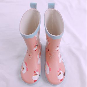 รองเท้าบูทลายสับปะรดสไตล์เกาหลีสำหรับเด็ก,รองเท้าบูทกันฝนกันน้ำทำจากยางสามารถใส่ในท่อได้ - Product Image 2