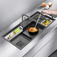 Évier de cuisine intelligent multifonctionnel en acier inoxydable portatif moderne de grande taille pour ferme commerciale CE