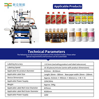 Machine d'étiquetage de bouteilles d'eau semi-automatique électrique contrôlée par PLC, 15-30 pièces/min, pour étiquettes autocollantes en verre et plastique, haute performance industrielle