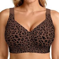 (S-5XL) Sujetador sin aros transpirable de copa completa para pechos grandes, de una pieza, sin costuras, con soporte, con almohadillas extraíbles y espalda con tiras