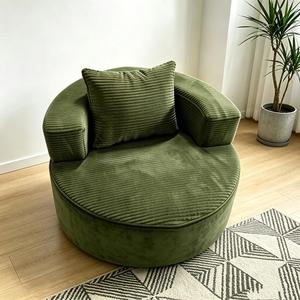 Canapé Chaise Longue Moderne en Tissu Rembourré avec Assise Profonde, Coussin Ergonomique, Dossier Courbé et Accoudoirs pour Salon et Chambre à Coucher - Product Image 6