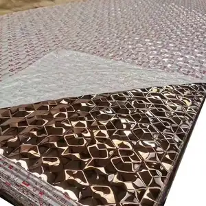8K altın dekor 3D duvar paneli su dalgalanma ile damga ayna bitirmek 201 304 430 dekoratif paslanmaz çelik levha
