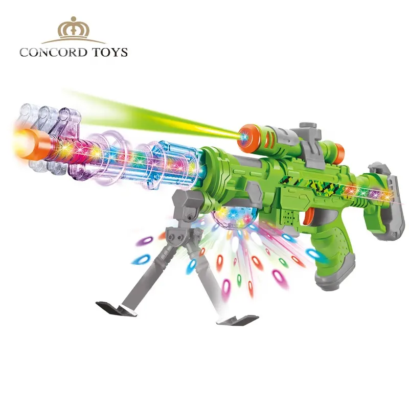 Pistolas de brinquedo infantis, brinquedos com luz de som para meninos, estilo de bateria, pistola eletrônica, material de plástico com vários certificados