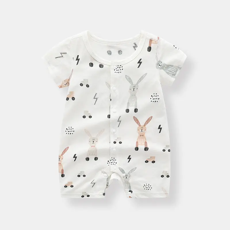 Custom Organic Cotton Baby Clothes Soft Girl Boy Jumpsuit Baby Clothes Spring and Autumn Boneless Romper