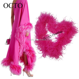 Trang Phục Tiệc Cưới <span class=keywords><strong>Couture</strong></span> 8 ply may lông TRIM Fluffy mềm đà điểu lông BOA - Product Image 1