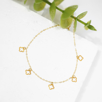 Bracelet à breloque trèfle à quatre feuilles en diamant de haute qualité PCX pour femme, chaîne en or 18 carats inaltérable, idéal pour mariage et soirée