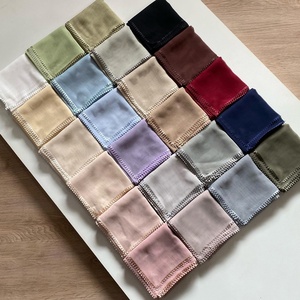 Voile carré en coton <span class=keywords><strong>japonais</strong></span> 110*110cm, Tudung Bawal, avec broderie Love au <span class=keywords><strong>crochet</strong></span> et bordure Sulam, nouveau hijab - Product Image 6