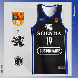 Nome del numero personalizzato stampato su misura per gruppi del Campus <span class=keywords><strong>di</strong></span> londra del College imperiale 100% uniformi da <span class=keywords><strong>basket</strong></span> ad asciugatura rapida in poliestere - Product Image 2