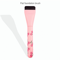 Pinceau Fond de Teint Plat à Une Seule Mouvement, Motif Cerise, Manche en Plastique, Correcteur Sans Trace, Ultra-Fin en Nylon pour Débutants