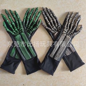 Guantes de mano de esqueleto de Halloween de látex, talla única, estilo oscuro, accesorios de cosplay - Product Image 2