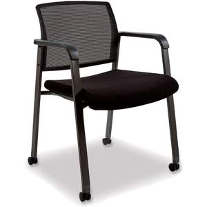 Alera Elgar <b>Black</b> Fabric Seat Guest <b>Arm</b> <b>Chair</b> with Mesh Back for Reception & Waiting Areas - Product Image 4