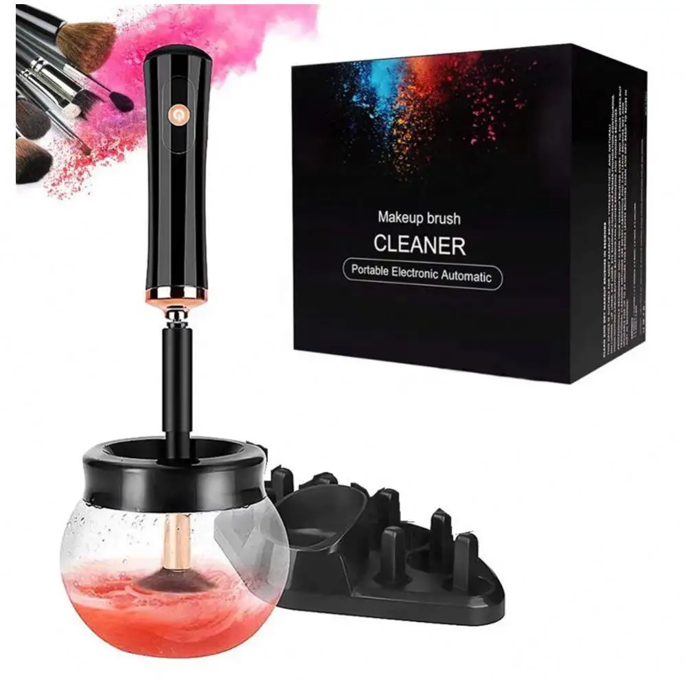 Electric Brush Spinner With 8 Sizes Rubber Collars Wash And Dry In Seconds Brush Cleaning Machine Makeup Brush Cleaner And Dryer