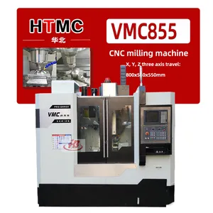 Mesin vertikal 3-sumbu/4-sumbu pusat mesin VMC855 CNC pemrosesan mesin penggilingan vertikal