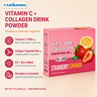 Boisson beauté éclaircissante pour la peau, mélange de vitamine C et de collagène en poudre, saveur fraise, antioxydant, sans sucre, OEM, marque privée