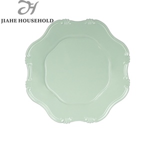 <strong>Sage</strong> Green Durable Ornate Plastic Wedding Charger Plate <strong>Dish</strong> - Product Image 1