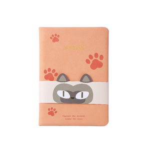 2027 A5 Kedatangan Baru Buku Catatan Kulit Imitasi Motif Kucing Abu-abu Cetak - Jahitan Benang - Embos - Stempel Emas - Hadiah - Product Image 4