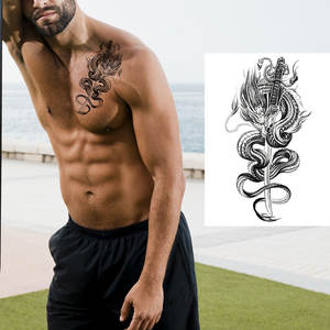 Autocollant de <span class=keywords><strong>tatouage</strong></span> temporaire imperméable de taille moyenne pour la moitié du bras, Anubis, Égypte ancienne, chien, Roma, <span class=keywords><strong>horloge</strong></span>, œil, <span class=keywords><strong>d</strong></span>écoration corporelle pour le bras entier - Product Image 2