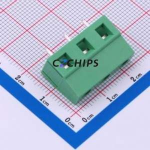 MX128-7.5-03P-GN01-Cu-Y-A Screw Terminal Block Through hole Component (THT),P=7.5mm Connector 1x3P 7.5mm Green Through Hole - Product Image 1