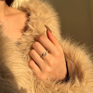 Dylam Exquisite Design High Jewelry Valentine's Day Gifts S925 Silver 8A Crushed <b>Ice</b> Cut Zirconia Heart Eternity Band <b>Rings</b> - Product Image 3