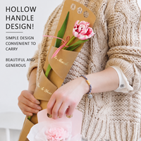 Boîtes à fleurs ajourées à une face pour la vente en gros, sacs d'emballage cadeau pour bouquets à tige unique pour la Fête des Enseignants et les fleurs fraîches