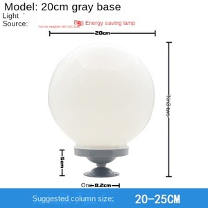 250MM Globe Pilier Lumières Acrylique Forme Clôture Extérieure Solaire LED Ball Gate Light Solaire Alimenté Pilier Lumière Avec Boule Caractéristique - Product Image 5