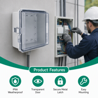 Boîte de jonction électrique étanche à la poussière et à l'eau IP66 en plastique ABS PC X2-T 150*150*90 Gris RAL 7035 IEC 060439-1 Extérieur