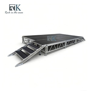 750kg/sq.m Loading Aluminum Frame <b>Stage</b> with Guardrails Safety <b>Stage</b> - Product Image 1