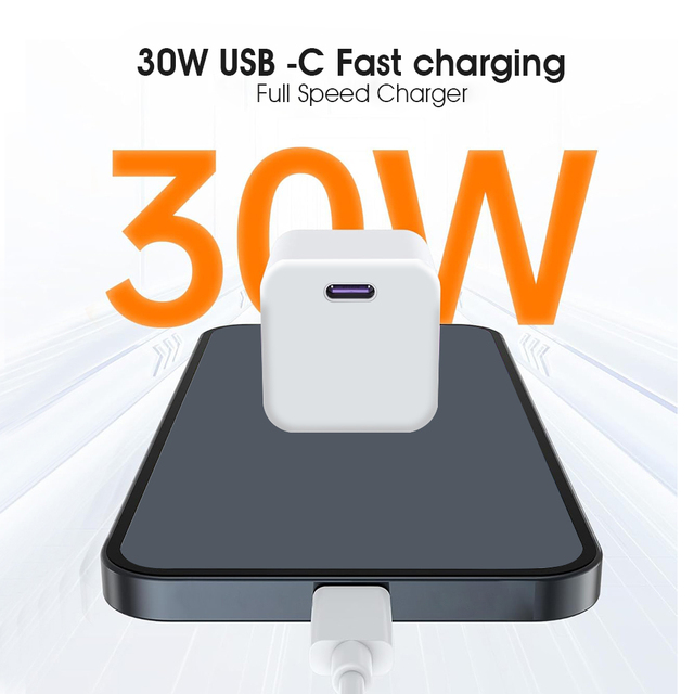 Mini 30W PD USB C Wall Charger, Super Fast Charging Block for Mobile Devices